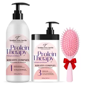 PROTEIN THERAPY KIT  EXKLUZIVNÍ VELIKOST (2x1000g) + DÁREK (kartáč na vlasy)